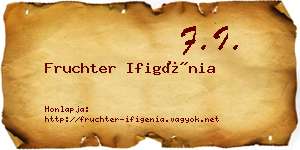 Fruchter Ifigénia névjegykártya